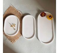 3 pezzi Set di stampi in silicone ovali per resina epossidica e artigianato in cemento, adatti per sottobicchieri, posacenere, vasi, vassoi per gioielli, decorazioni per la casa fai-da-te - Stampi per