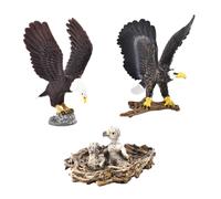 3 Pezzi Set di Statue di Aquila Collezione di Figurine di Aquila Ornamento