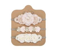 3 pezzi/set fasce for capelli con fiori artificiali for bambine fasce for capelli in nylon for bambini mini accessori for la fotografia copricapo alla moda for bambini(Color2)
