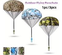 3 pezzi/set giocattoli paracadute mimetici paracadute volanti all'aperto giocattoli all'aperto regali di Natale Miwnecraft, ad esempio, giocattolo fantastico, mimetico, paracadute, campeggio Tagli Uni