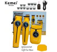 3 pezzi/set Nuovo tosatore di capelli professionale, kit di taglio capelli per uomo con display digitale, trimmer elettrico per capelli da salone, rasoio elettrico, kit per rasatura barba, regalo per 