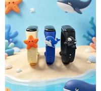 3 pezzi/Set Orologio elettronico a touch LED serie oceano preferito dai bambini con ciondoli carini a forma di stella marina, pesce rosso, subacqueo - 3 motivi, braccialetto sportivo, adatto per Natal