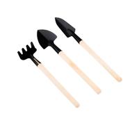 3 pezzi/set pala rastrello vanga set mini attrezzi da giardino multifunzione bonsai manico in legno piantagione a mano(S)