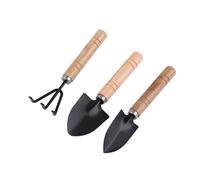 3 pezzi/set pala rastrello vanga set mini attrezzi da giardino multifunzione bonsai manico in legno piantagione a mano(L)