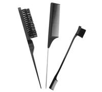 3 Pezzi Set Pettine e Spazzola per Tinture Chioma, Nero ABS, Tre | Tinture e Balsamo, Distribuzione Uniforme del Colore, Uso Domestico o Salone, Risultato