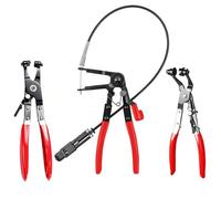 3 Pezzi Set Pinza Fascette Metalliche, Pinze Stringitubo Collo Dritto, Pinza Tubi Angolate 22cm, Strumenti Pinze Morsetti Flessibili, Attrezzi Riparazione Auto per Riparazioni & Installazione (Rosso)