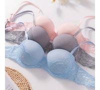 3 pezzi Set reggiseno donna minimalista e sexy, in colore unito con inserti in pizzo, con spalline a spaghetti L,M,S,XL,XSTessuto in maglia