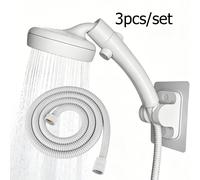3 pezzi/Set Soffione doccia ad arco pressurizzato potente da Tatukiko, con doccetta portatile che può essere utilizzata anche come soffione fisso. Include una funzione di arresto dell'acqua con un sol