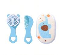 3 pezzi Set spazzole di per bambini - Spazzola per capelli neonato, pettine a forma di orsetto, spugna da bagno per bambini, accessori per il bagnetto del bambino Tagli UnicaLettereABS