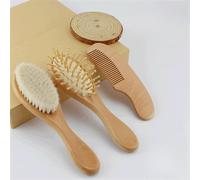 3 pezzi Set spazzole in lana per bambini, spazzola per lavare i capelli dei bambini, pettine in legno, pettine massaggiante, pettine per lavare i capelli dei bambini, accessori per il bagno Tagli Unic
