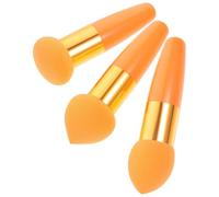 3 Pezzi Set Spugnette per Make-up a Forma di Penna | Uso Bagnato e Asciutto, Copertura Uniforme, Arancione, per Salone e Lezioni di Make-up, Riutilizzabile
