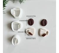 3 pezzi/Set Taglierino per argilla polimerica a forma di chicco di caffè, mini stampi per argilla, strumenti per tagliare argilla per di orecchini e decorazioni di gioielli