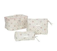 3 Pezzi/Set Viaggio Trucco Sacchetto Set Fiore Stampa Cosmetica Palmare Toiletry Pen Grande Capacità Lavaggio, H, A01, Bellezza di massa