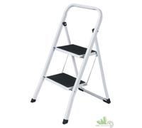 3 PEZZI SGABELLO SCALA SCALETTA SALVASPAZIO IN ACCIAIO 2 GRADINI ALLUMINIO H47CM
