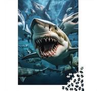 3 Pezzi Shark Attack Scene Set Di Biancheria Da Letto Con Stampa 3D in Microfibra Con Chiusura A Strappo Marine Wildlife Illustration Decorazione Per La Camera Da Letto Per Ragazzi E Ragazze 52x38cm/1