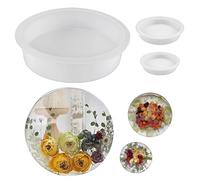 3 Pezzi Silikonformen Epoxidharz, 7.5/9.5/20 cm Giro Stampi in Silicone per Resina, Grandi Stampi Silicone Forma Rotondo, per Versare Resina Epossidica, Fermalibri e Fiori Conservati,Decorazioni Casa