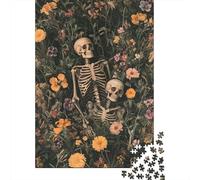 3 Pezzi Skeletons in Flowers Set Di Biancheria Da Letto Stampa 3d Morbida Microfibra Con Chiusura A Strappo Botanical Gothic Art Style Decorazione Per La Camera Da Letto Per Ragazzi E Ragazze 70x50cm/