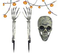 3 pezzi Skull realistic - set di testa dello scheletro spettrale | PRICCUZIONE DI HALLOWEEN CLEAPY, decorazione di case infestata, ossea di resistente, ornamento per la festa 'orr