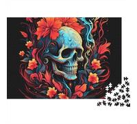 3 Pezzi SkullFloralArt Set Di Biancheria Da Letto Stampa 3d in Microfibra Copripiumino Con Cerniera VibrantTattooStyle Decorazione Per La Camera Da Letto Per Ragazzi E Ragazze 70x50cm/1000pcs