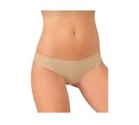 3 pezzi Slip brasiliana taglio laser (senza cuciture) elasticizzato, piacevole da indossare da una senzazione di nulla addosso come se fosse una seconda pelle dando un effetto invisibile (Carne, L)
