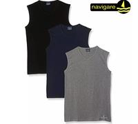 3 PEZZI SMANICATO UOMO NAVIGARE COTONE ELASTICIZZATO SCOLLO V 575 CANOTTA SHIRT