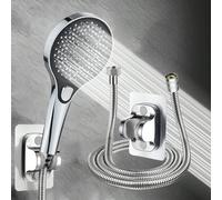 3 pezzi Soffione doccia, doccia con pressione migliorata, doccia con flusso d'acqua abbondante, accessori bagno con supporto per tubo flessibile a pannello grande con molti fori e pressione migliorata