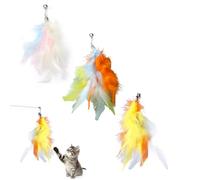 3 Pezzi Sostitutivi del Giocattolo con Piume di Gatto, Regalo Perfetto per Gli Amanti dei Gatti