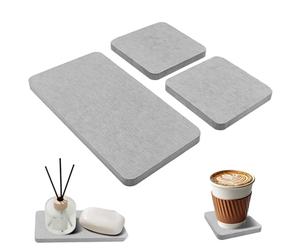 3 Pezzi Sottobicchieri in Terra Di Diatomee, Vassoio Pietra Assorbente, Assorbono L'acqua e Deumidificano, Decompongono Gli Odori, Sono Adatti per Tazze, Saponi e Cosmetici.