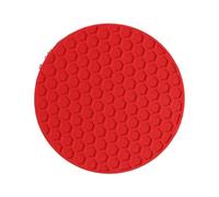 3 pezzi sottobicchieri rotondi for bevande al caffè in silicone porta tazze da tè ispessito antiscivolo calore cuscinetti accessori tavolo cucina per Padelle Teiere Ciotole(Red,10cm)