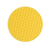 3 pezzi sottobicchieri rotondi for bevande al caffè in silicone porta tazze da tè ispessito antiscivolo calore cuscinetti accessori tavolo cucina per Padelle Teiere Ciotole(Yellow,10cm)