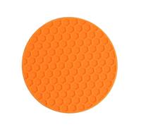 3 pezzi sottobicchieri rotondi for bevande al caffè in silicone porta tazze da tè ispessito antiscivolo calore cuscinetti accessori tavolo cucina per Padelle Teiere Ciotole(Orange,10cm)