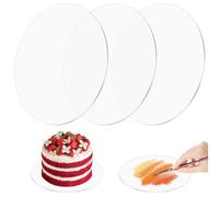 3 Pezzi Sottotorta Tondo Acrilico Base,18cm Cake Board per Torta Riutilizzabili Non Adesivi,2mm Rotondi Non Appiccicoso Disco Acrilico per Torte,Dischi Acrilici Trasparenti,per Bricolage,Alzate Dolci