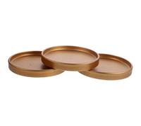 3 Pezzi Sottovaso Rotondo in Ceramica Oro per Bonsai e Vasi con Apertura | Set, Raccoglie il Terriccio Disperso, Base Stabile su Superfici Morbide, Uso Interno e Balcone