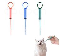 3 Pezzi Sparapillole per Gatti e Cani, Siringa per Pastiglie e Liquidi con 6 Punte in Silicone Morbido, Dispenser Medicinale per Animali Domestici, Alimentatore Riutilizzabile, Blu Verde Rosso