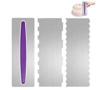 3 Pezzi Spatola per Dolci, Raschietto Torta, Spatola per Stuccare Torte, Trasparente Spatolas per I Bordi Della Torta, Spatole per Glassa Set Spatole per Dolci in Acciaio per Decorare Torte