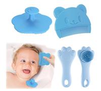 3 Pezzi Spazzola da Bagno, Pettine Neonato, Pettine Crosta, Spazzola e Pettine Neonato, Pazzola per Bambini In Silicone Adatto Per Il Massaggio Del Cuoio Capelluto Del Neonato