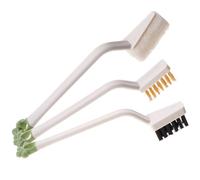 3 Pezzi Spazzola per Pulizia della Stufa, Set per Cucina Bianco | Uso su Piano e Lavello, Presa Comoda Antiscivolo, Pulizia Intensa Poliestere, Lattice, PP e ABS