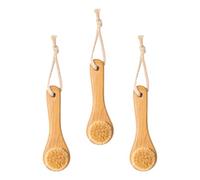 3 Pezzi Spazzola per Pulizia Viso in Legno e Setole Naturali | Massaggiatore Facciale Manuale, Rimuove Cellule Morte, Adatta a Compleanno e Festa, Finitura Naturale