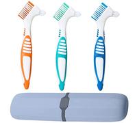3 pezzi Spazzolino da denti per bretelle, spazzolino per apparecchi dentali, con custodia, per la manutenzione delle protesi (3 colori)