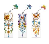 3 pezzi Special Shape Dreamcatcher Bird 5D Bookmark Fai da te Bookmarks Kits Bookmark Art con ciondolo for bambini adulti principianti (SN036)