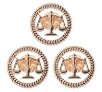 3 Pezzi Spilla a Revers Bilancia, Oro, Lega, Design Retrò | Occasioni Speciali e Aule, Emblema di Giustizia ed Equità, Accessorio Raffinato