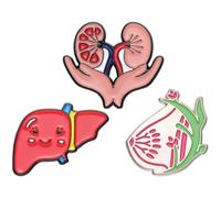 3 Pezzi Spilla Anatomica Creativa in Lega, Decorativa, Set | Motivo Cuore e Polmoni, Stile Delicato e Originale, per Abiti, Zaini e Borse