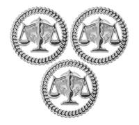 3 Pezzi Spilla Bilancia della Giustizia, Argento, Raffinata | Lega di Metallo Lavorata con Cura, Design Retrò, per Risvolto di Giacca e Eventi Professionali