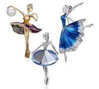 3 Pezzi Spilla Con Strass Ballerina, spille gioiello per vestiti, Spille con Strass Elegante Moda, Adatto a Donne E Ragazze, Vestiti, Zaini, Accessori per Cappelli