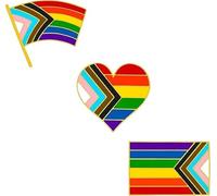 3 Pezzi Spille Pride,Spilla Orgoglio,Gay Arcobaleno Spille, Gay Rainbow Pride Pins Kit per Costumi Zaini Giacche Artigianato Fai da te (Colorata A)