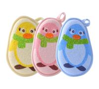 3 Pezzi Spugna da Bagno, Set Lavaggio, Cotone Poliestere | Forma Originale, Design Unico, Leggero, per Ragazzo Ragazza, Pulizia Quotidiana e Uso Doccia Colore Casuale