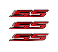 3 pezzi SS emblema applicabile a tutte le portiere del veicolo e altri oggetti (rosso)