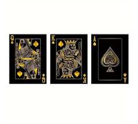 3 pezzi Stampe su tela Poster Arte moderna da parete Re Regina Asso Carte da gioco Dipinto Opera d'arte Immagine su tela Decorazione senza cornice 20x35 cm (8x14 pollici) x3 Senza cornice