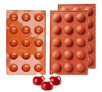 3 Pezzi Stampi a Cupola di Semisfera, 15 Cavità Stampo in Silicone, Stampi per Cioccolatini per i Tuoi Dessert al Cioccolato, Bomba Gelato, Fondente, Caramelle, Biscotti, Gelatina(diametro 3.8 cm)