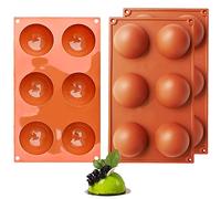 3 Pezzi Stampi a Cupola di Semisfera, 6 Cavità Stampo in Silicone, Stampi per Cioccolatini per i Tuoi Dessert al Cioccolato, Bomba Gelato, Fondente, Caramelle, Biscotti, Gelatina(diametro 6.7cm)